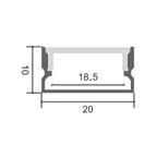 Profil LED Aplicat, 20 X 10 , Lungime 2m, Aluminiu, Negru