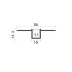 Profil LED Incastrat, Finisaj Glet, Lungime 3m, Latime 1.5 cm