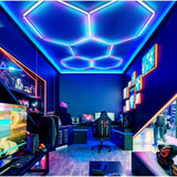 HoneyComb LED RGB RFAN, 5 X Hexagon, Tip Lumina Multicolor, Controler Digital, 43W
