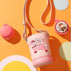 Termos Copii Cu Husa, Pai si Cana, BeddyBear, Sagittarius, 580 ml, Roz