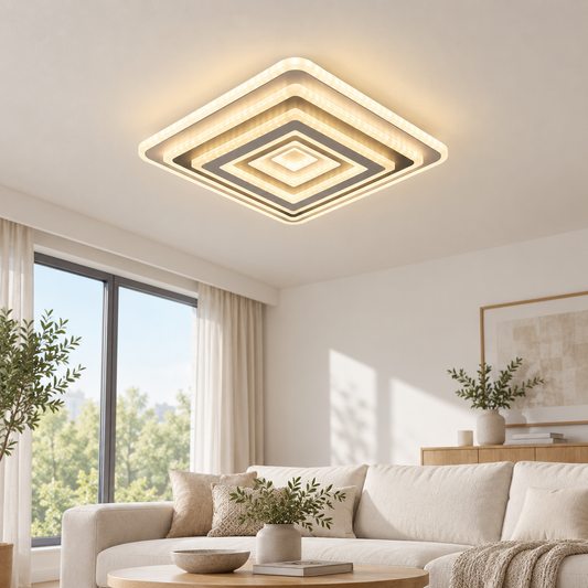 Lustra LED RFAN, Model 6526, 3 Tipuri de Lumina, 60W, Alb