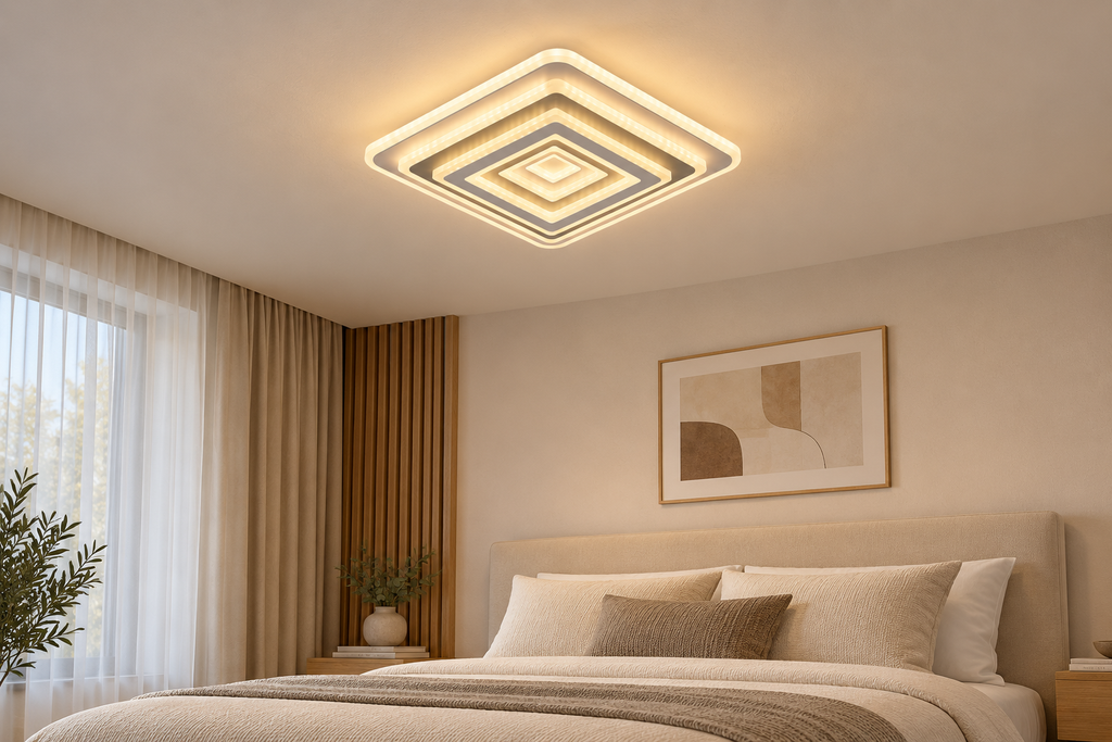 Lustra LED RFAN, Model 6526, 3 Tipuri de Lumina, 60W, Alb