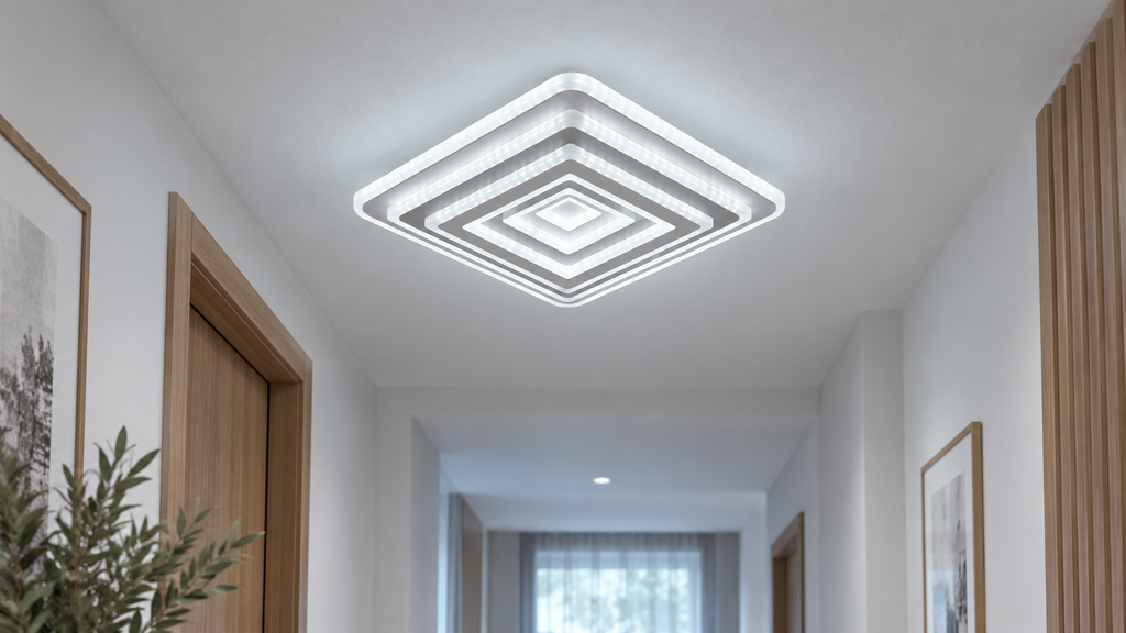 Lustra LED RFAN, Model 6526, 3 Tipuri de Lumina, 60W, Alb