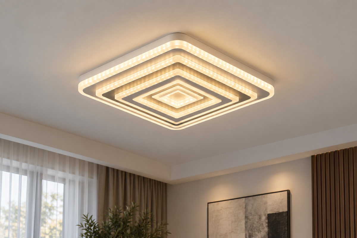 Lustra LED RFAN, Model 6526, 3 Tipuri de Lumina, 60W, Alb