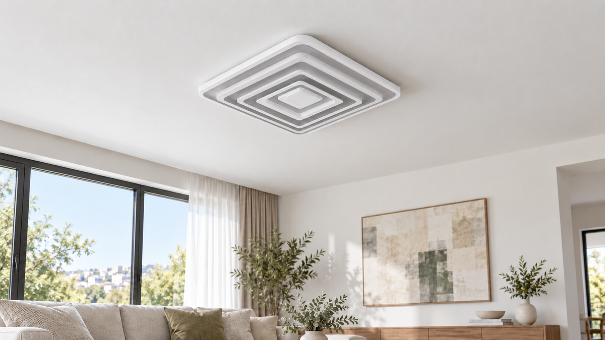 Lustra LED RFAN, Model 6526, 3 Tipuri de Lumina, 60W, Alb