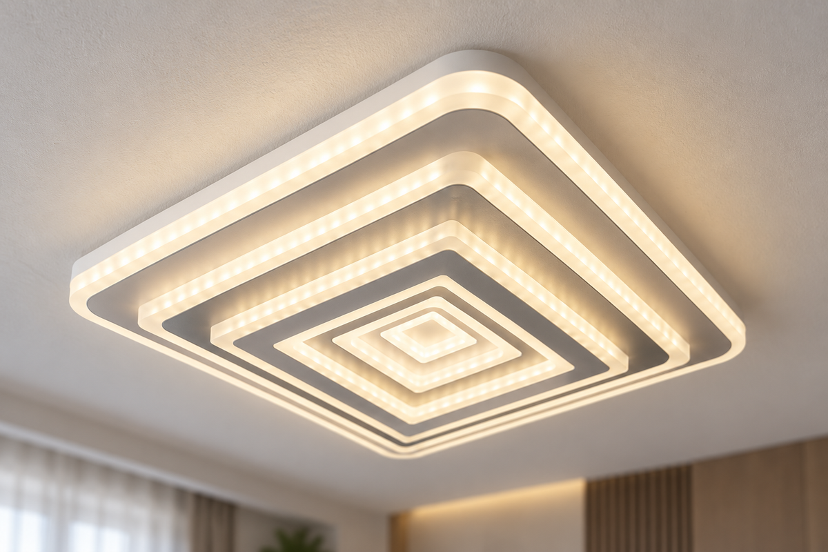 Lustra LED RFAN, Model 6526, 3 Tipuri de Lumina, 60W, Alb