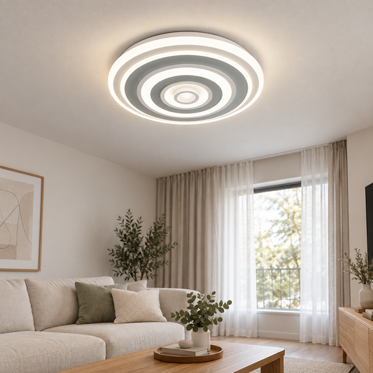 Lustra LED RFAN, Model 6527-2, 3 Tipuri de Lumina, 60W, Alb