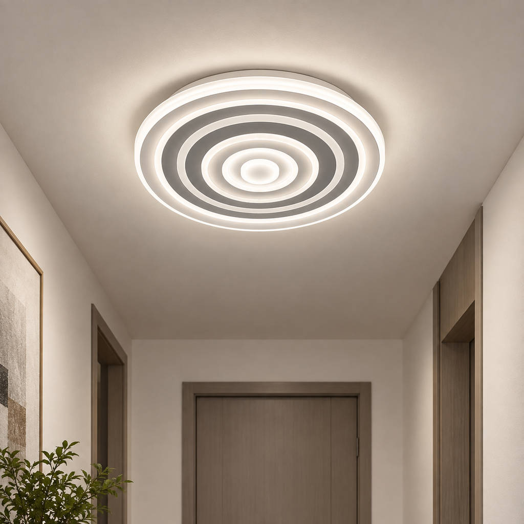 Lustra LED RFAN, Model 6527-2, 3 Tipuri de Lumina, 60W, Alb