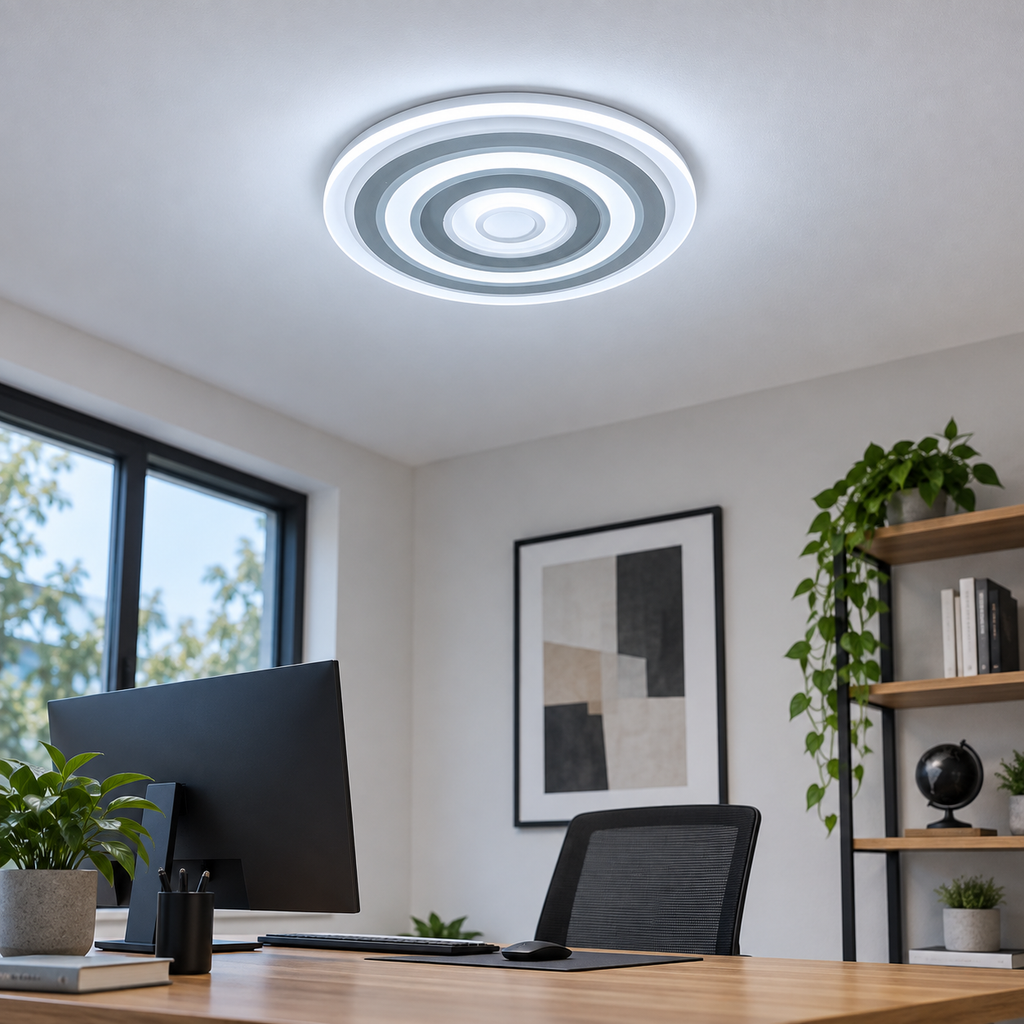 Lustra LED RFAN, Model 6527-2, 3 Tipuri de Lumina, 60W, Alb