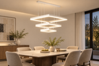 Pendul RFAN, Model 9510-3, cu Telecomanda, 3 Tipuri de Lumina, Inaltime Reglabila, 96W, Alb