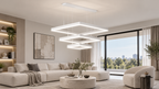 Pendul RFAN, Model 9510-3, cu Telecomanda, 3 Tipuri de Lumina, Inaltime Reglabila, 96W, Alb