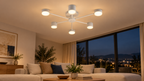 Lustra LED RFAN, Model R9029-6, cu Telecomanda, 3 Tipuri de Lumina, Intensitate Reglabila, 72W, Alb