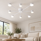 Lustra LED RFAN, Model R9029-8, cu Telecomanda, 3 Tipuri de Lumina, Intensitate Reglabila, 96W, Alb