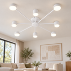 Lustra LED RFAN, Model R9029-8, cu Telecomanda, 3 Tipuri de Lumina, Intensitate Reglabila, 96W, Alb