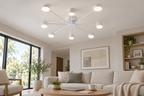 Lustra LED RFAN, Model R9029-8, cu Telecomanda, 3 Tipuri de Lumina, Intensitate Reglabila, 96W, Alb