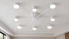 Lustra LED RFAN, Model R9029-8, cu Telecomanda, 3 Tipuri de Lumina, Intensitate Reglabila, 96W, Alb