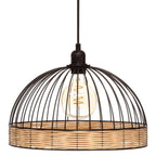 Pendul Rustic RFAN, Model 605-1, 1 x E27, Inaltime Reglabila, Negru