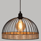 Pendul Rustic RFAN, Model 605-1, 1 x E27, Inaltime Reglabila, Negru
