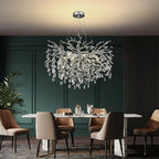 Candelabru RFAN, Model 33020/460, Textura Cristal, Metal, 6 X E14, Argintiu