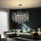 Candelabru RFAN, Model 33020/600, Textura Cristal, Metal, 8 X E14, Argintiu
