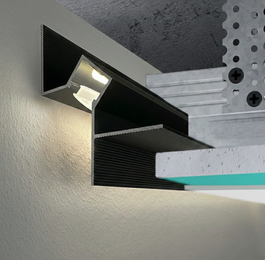 Profil LED Scafa Shadow Gap, 2m, Negru