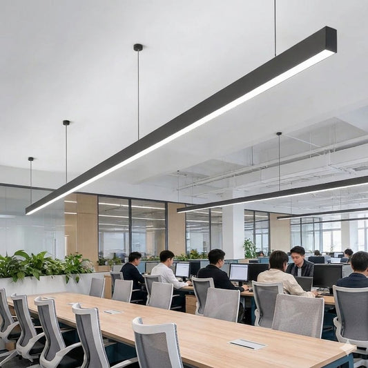 Corp LED Liniar RFAN, Interconectabil, Suspendat, 3 Tipuri De Lumina, 50W, Negru