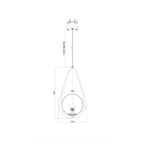 Pendul RFAN, Model ZM82, cu Abajur, 1 X E14, Inaltime Reglabila, Auriu