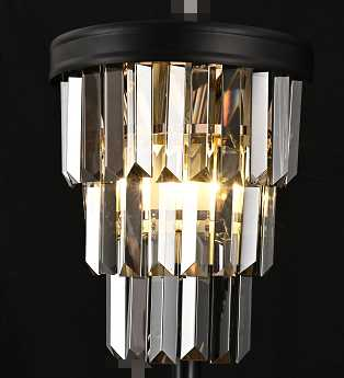 Aplica RFAN, Model H2066/2, Textura Cristal, 2 x E14, Negru