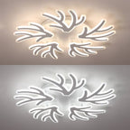 Lustra LED RFAN, Model K46/5, cu Telecomanda, 3 Tipuri de Lumina, Intensitate Reglabila, 150W, Alb