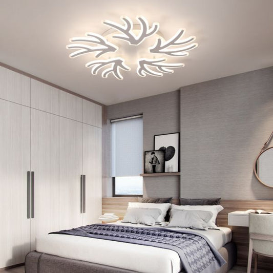 Lustra LED RFAN, Model K46/5, cu Telecomanda, 3 Tipuri de Lumina, Intensitate Reglabila, 150W, Alb