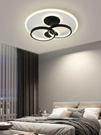 Lustra LED RFAN, Model R9057/R, Cu Telecomanda, 3 Tipuri De Lumina, Intensitate Reglabila, 126W, Negru/Alb