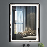Oglinda LED si Touch, cu Functie Dezaburire, 60 x 80 cm, Rama Aluminiu, Negru, Smack