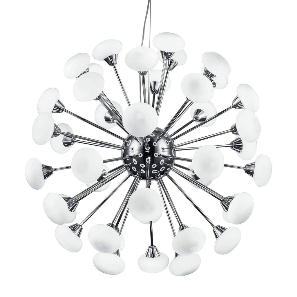 Lustra Tip Pendul RFAN, cu 42 Abajururi, 42 x G9, Argintiu/Alb