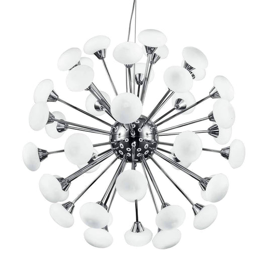 Lustra Tip Pendul RFAN, cu 42 Abajururi, 42 x G9, Argintiu/Alb