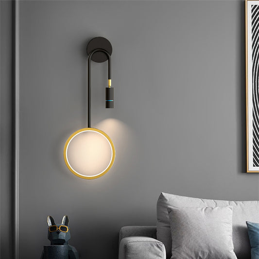 Aplica LED RFAN, Model B93, 3 Tipuri de Lumina, 30W, Negru/Auriu