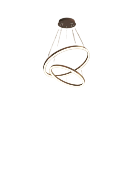 Lustra LED Tip Pendul RFAN, Model F313/2, cu Telecomanda, 3 Tipuri de Lumina, Inaltime Reglabila, 120W, Maro