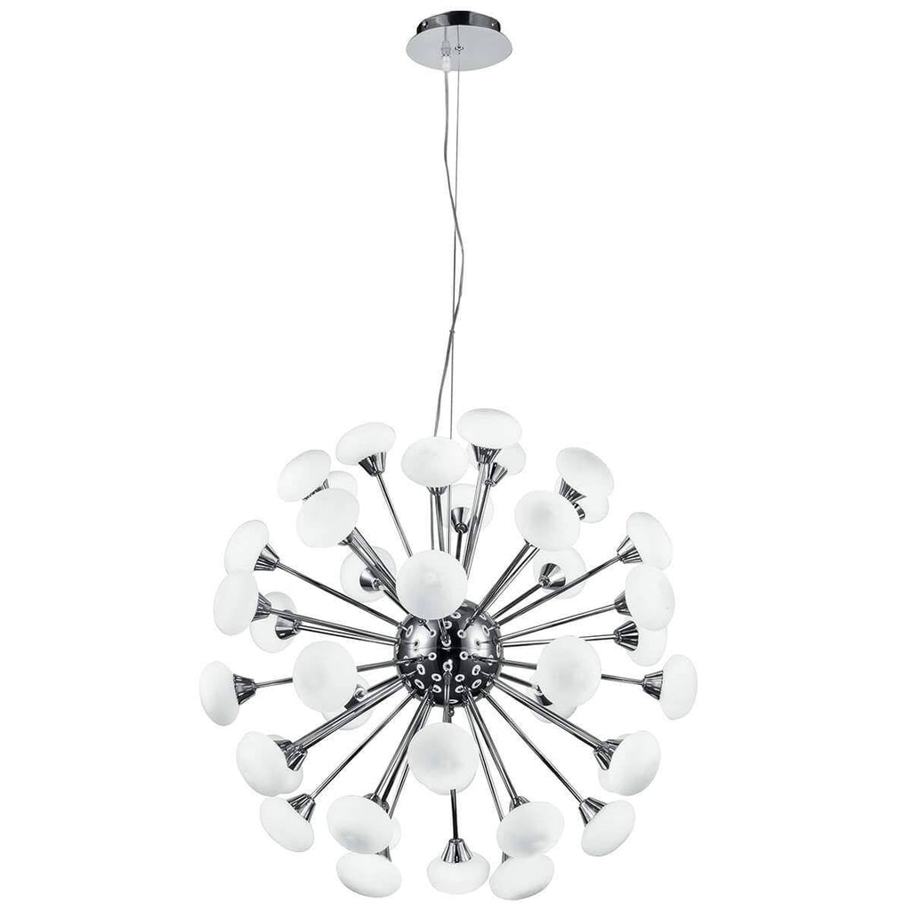 Lustra Tip Pendul RFAN, cu 42 Abajururi, 42 x G9, Argintiu/Alb