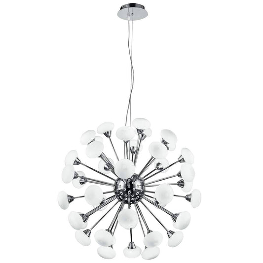 Lustra Tip Pendul RFAN, cu 42 Abajururi, 42 x G9, Argintiu/Alb