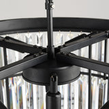 Candelabru RFAN, Model H2066/600, Textura Cristal, Metal, 8 x E27, Negru/Gri