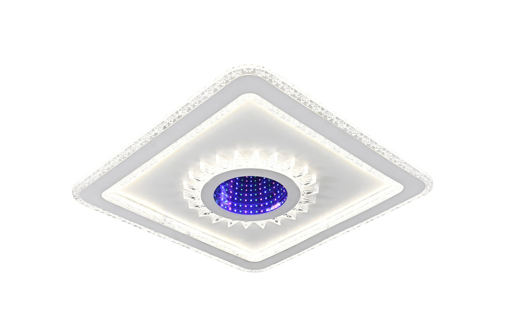 Lustra LED RFAN, Model R9017/500, cu Telecomanda, 3 Tipuri de Lumina plus Lumina RGB, Intensitate Reglabila, 134W, Alb