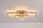 Lustra LED RFAN, Model K002-6 CF, Cu Telecomanda, 3 Tipuri De Lumina, Intensitate Reglabila, 228W, Maro
