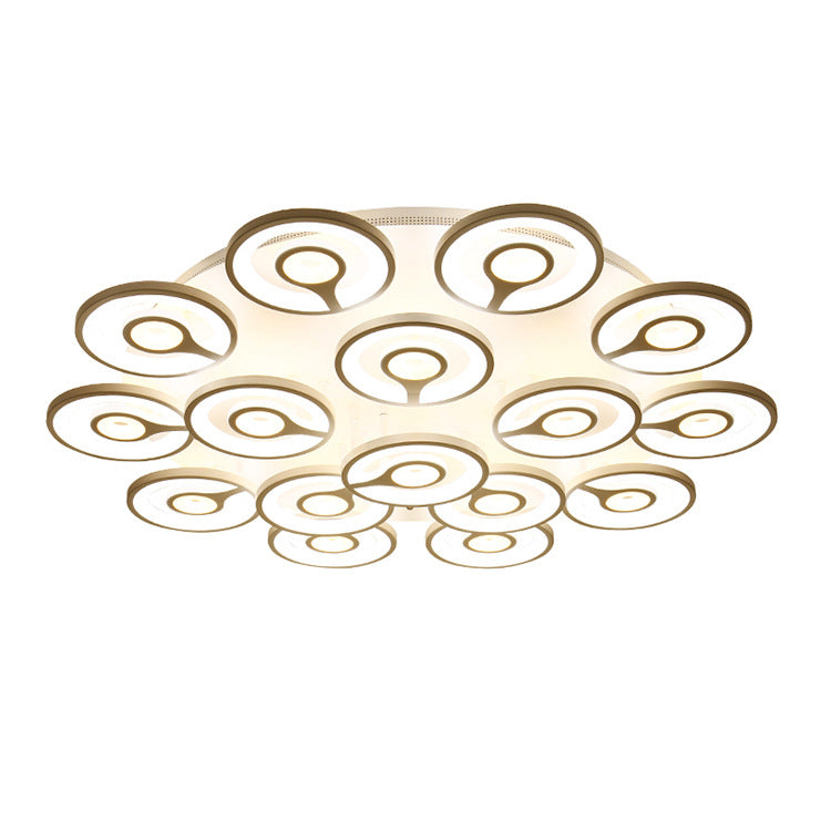 Lustra LED RFAN, Model K17-16, cu Telecomanda, 3 Tipuri de Lumina, Intensitate Reglabila, 352W, Alb