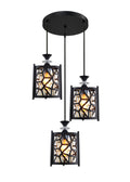 Pendul RFAN, Model 4218-3, Cu Abajur, 3 X E27, Inaltime Reglabila, Negru