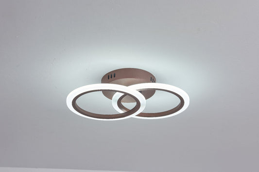 Lustra LED RFAN, Model B66-2 CF, cu Telecomanda, 3 Tipuri de Lumina, Intensitate Reglabila, 48W, Maro