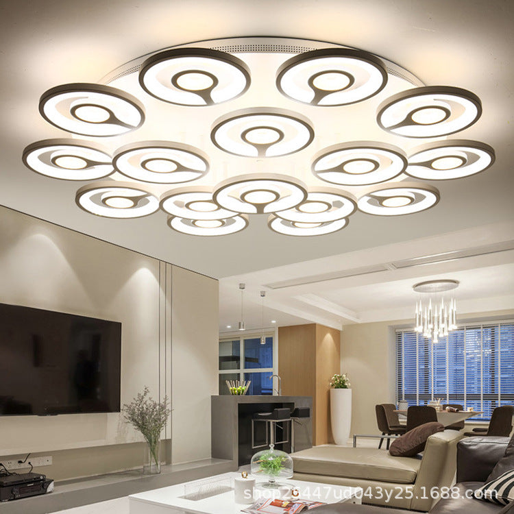 Lustra LED RFAN, Model K17-16, cu Telecomanda, 3 Tipuri de Lumina, Intensitate Reglabila, 352W, Alb