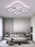 Lustra LED RFAN, Model M025-4, Cu Telecomanda, 3 Tipuri De Lumina, Intensitate Reglabila, 200W, Gri