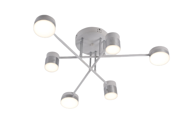 Lustra LED RFAN, Model R9031-6, Cu Telecomanda, 3 Tipuri De Lumina, Intensitate Reglabila, 72W, Alb