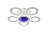 Lustra LED RFAN, Model R9020/5+1, cu Telecomanda, 3 Tipuri de Lumina plus Lumina RGB, Intensitate Reglabila, 130W, Alb