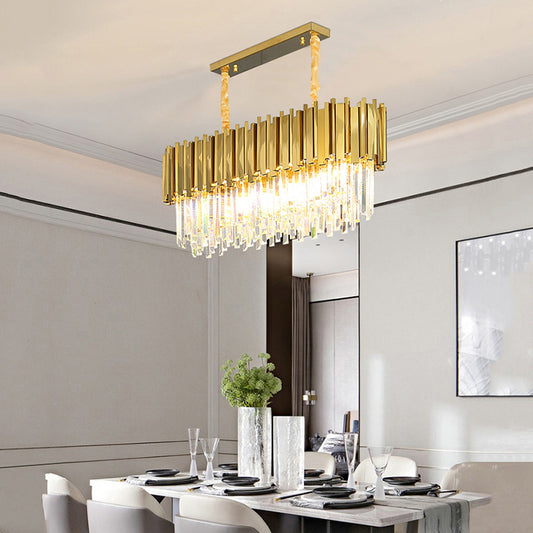 Candelabru RFAN, Model WL339/800*300, Textura Cristal, Metal, 8 x E27, Auriu