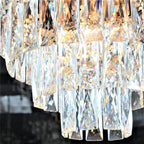 Candelabru RFAN, Model S89001/400, Textura Cristal, Metal, 4 X E27, Negru/Auriu